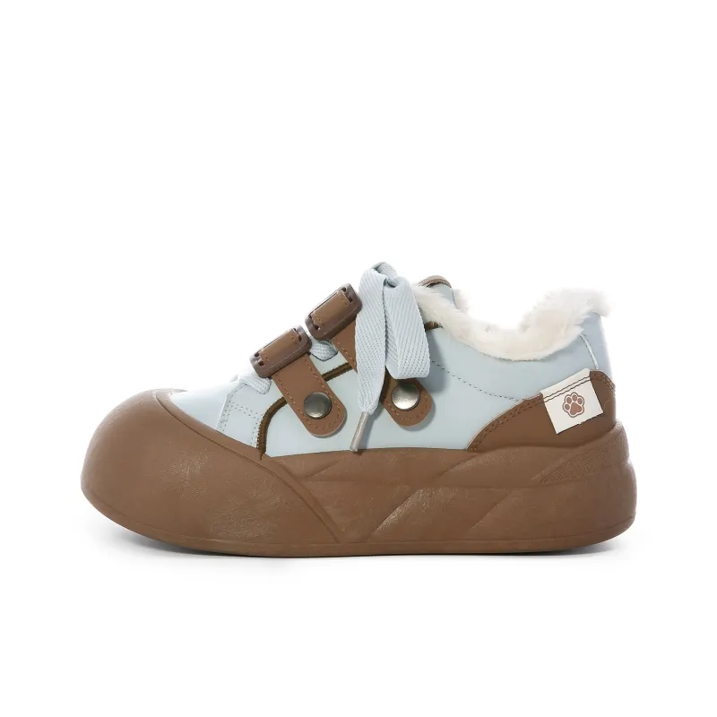 Lovely You Warm And Lightweight Low-Top Skateboard Shoes Women's Blue Coffee-0