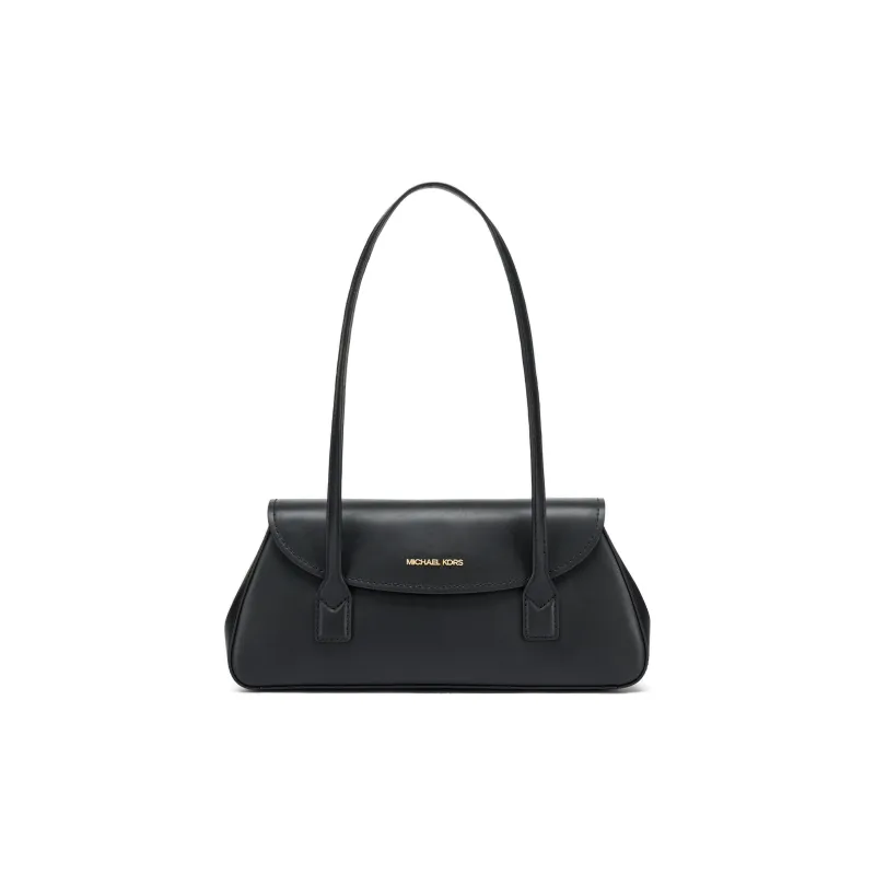 MICHAEL KORS Cow Split Leather Shoulder Bag Medium Size Women's Black/Milk White-4