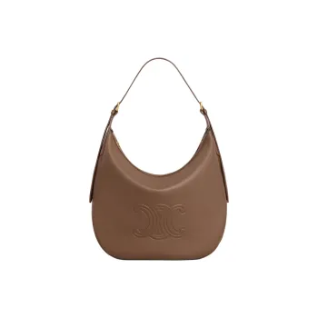 CELINE Cuir Triomphe Calfskin Shoulder Bag, Handbag, Shoulder Bag Large Size Women's Brown
