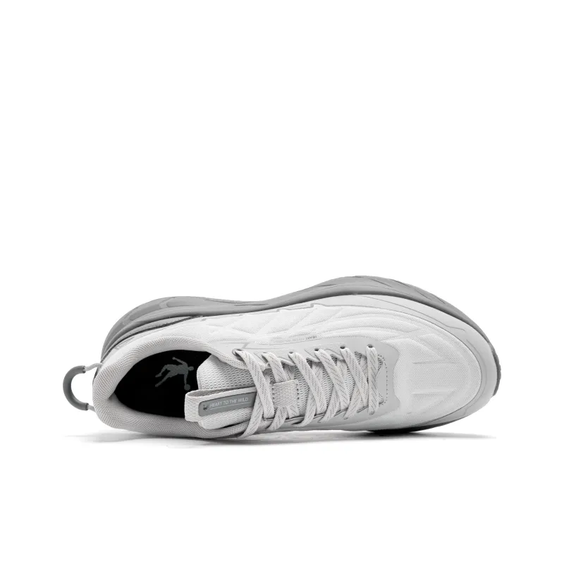 QIAODAN Flying Cloud Running Shoes Men Low Top Gray Silver/Coal Gray-3
