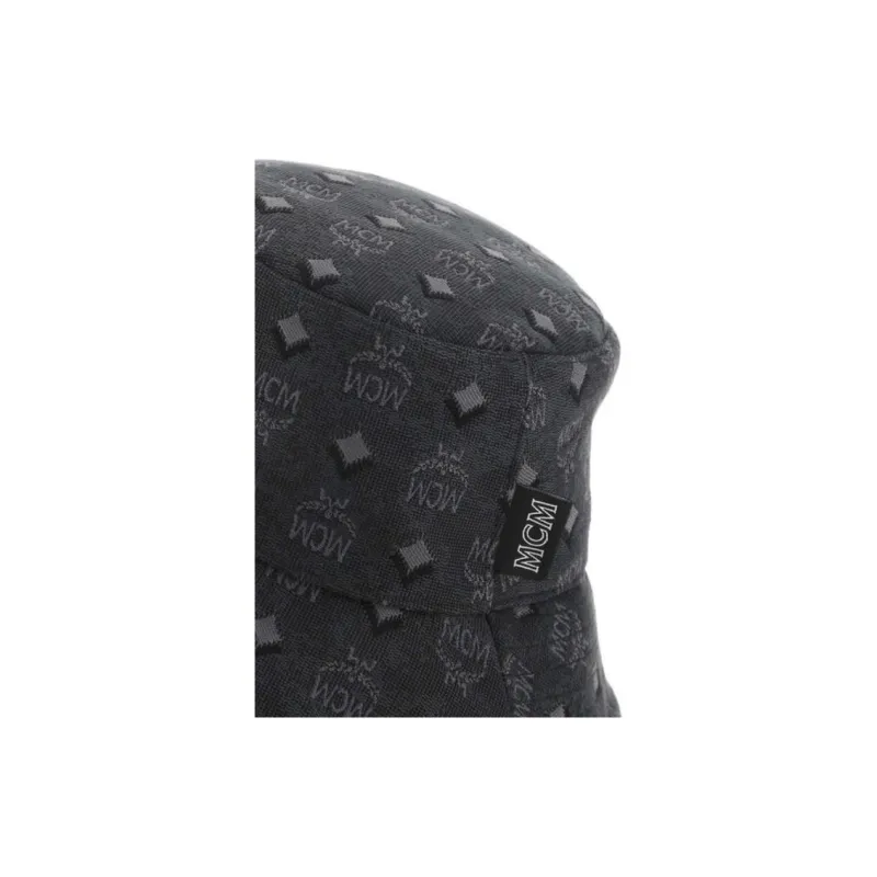 MCM Monogram Embroidered Ribbed Bucket Hat-4