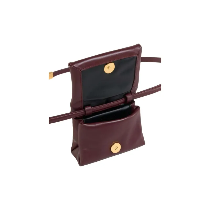 MARNI Leather Handheld Crossbody Bag, Shoulder Bag Mini Women's Ox Blood-3