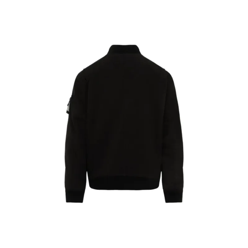 STONE ISLAND Logo Patch Zip Up Bomber Jacket-1