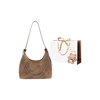 ERANGBEAR PU Shoulder Bag Women's Khaki/Denim Blue/Dark Tea/Ecru