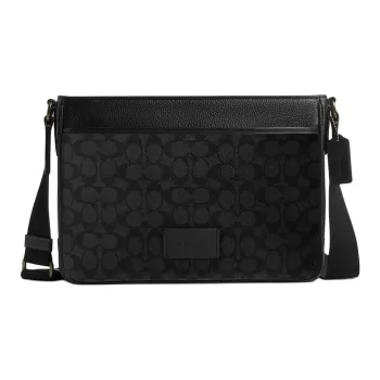 COACH Coated Canvas Shoulder Bag Crossbody Bag Men's Charcoal Gray