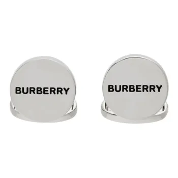 Burberry Brass Enamel Cufflinks Men's Silver
