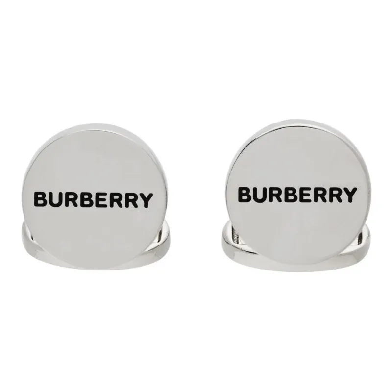 Burberry Brass Enamel Cufflinks Men's Silver-0