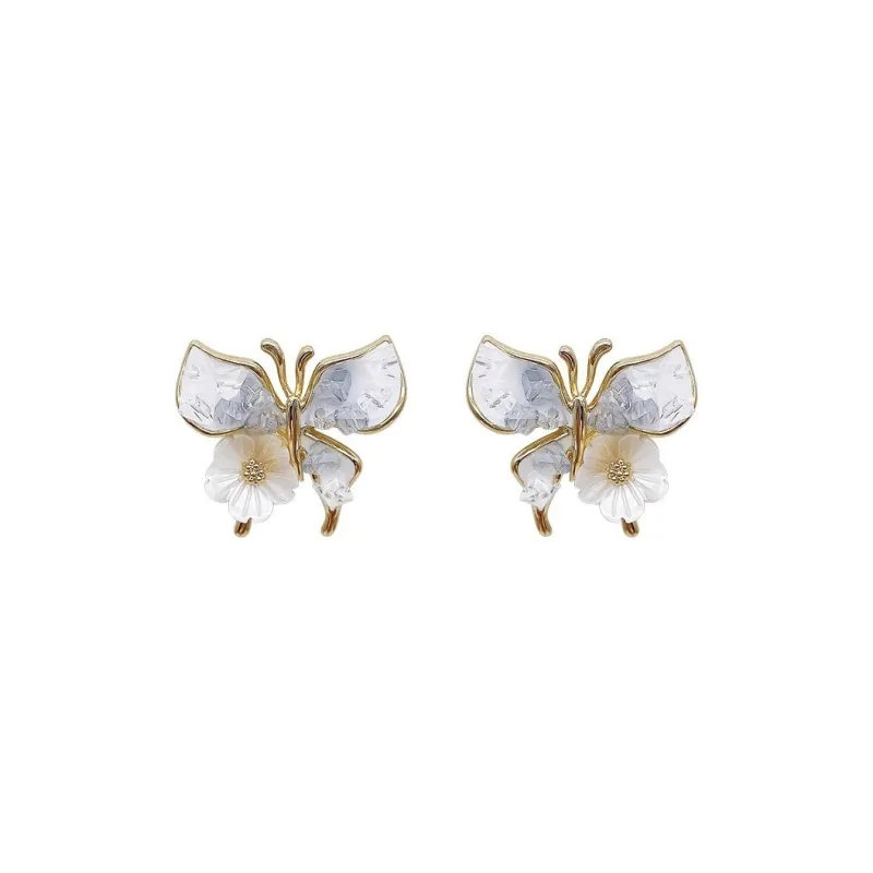TUTAE Alloy Earrings Women's Gradient Blue-0