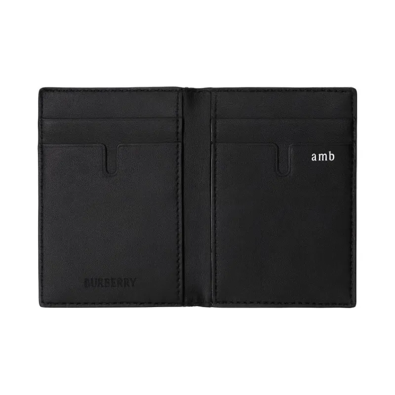 Burberry Polyester Cotton Card Holder Men's Black & Calico-1