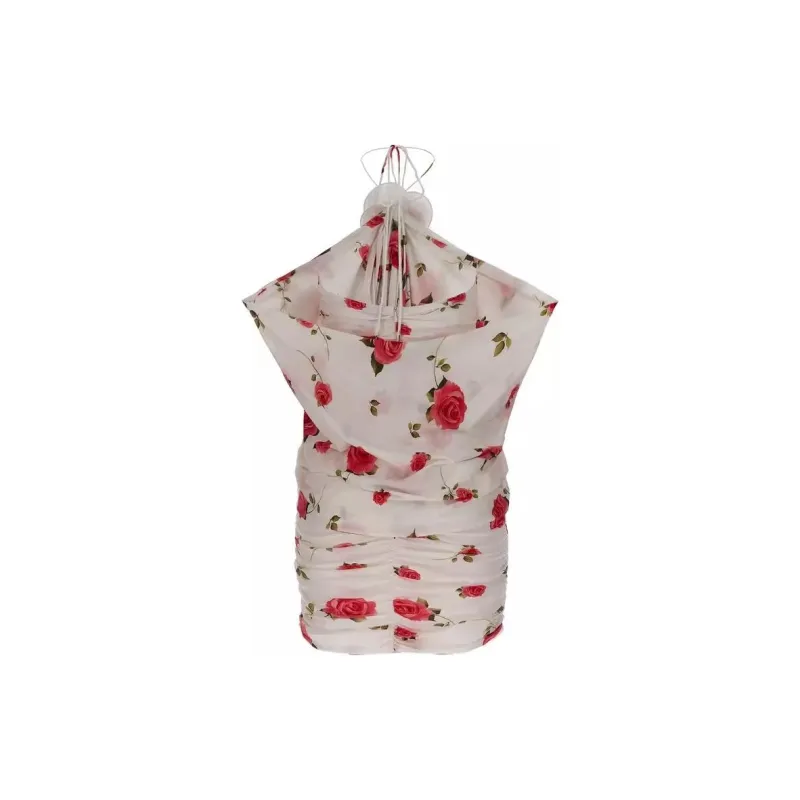 Magda Butrym Ruched Flower Appliqué Wrapped Dress-1