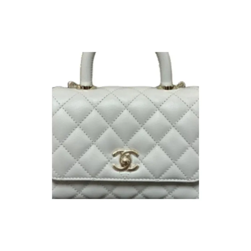 CHANEL Coco Handle Caviar Calfskin Handbag, Shoulder Bag, Crossbody Bag Mini Women's Gray Blue-3