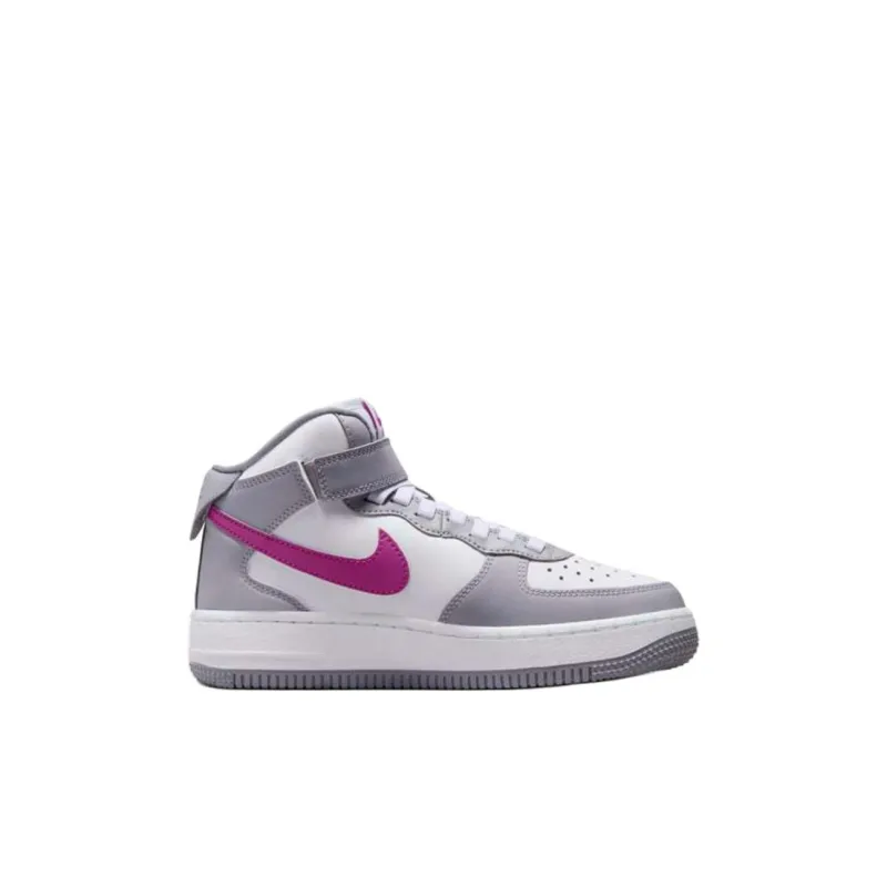 Nike Air Force 1 Anti-Slip Wear-Resistant High-Top Kids Lifestyle Shoes Concrete Gray White Hot Fuchsia Kids'-1