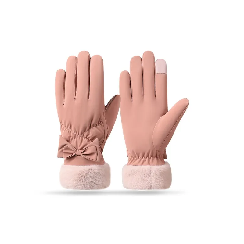 CARDANRO Skin Like Fabric Knit Gloves Women's-0