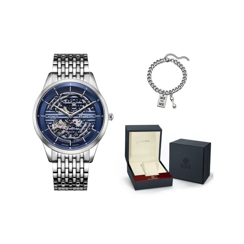 STARKING Automatic Mechanical Movement Stainless Steel Watchband Watch Unisex White Dial-7