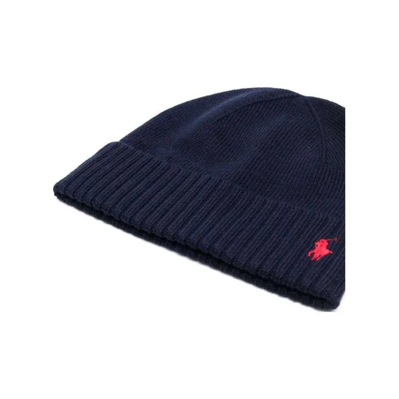Polo Ralph Lauren Logo embroidered Ribbed Wool Beanie-4