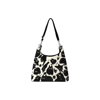 AOSONG Suede Tech Fabric Tote Bag Shopping Bag Crossbody Bag Shoulder Bag Regular Unisex Black Meow Group