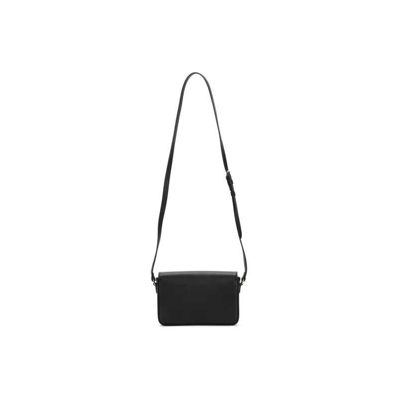 Burberry Leather Paneled Canvas Shoulder Bag Crossbody Bag Women's Black-7