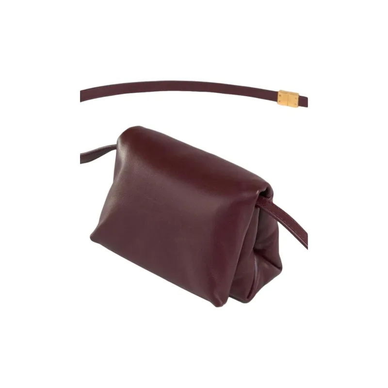 MARNI Leather Handheld Crossbody Bag, Shoulder Bag Mini Women's Ox Blood-1