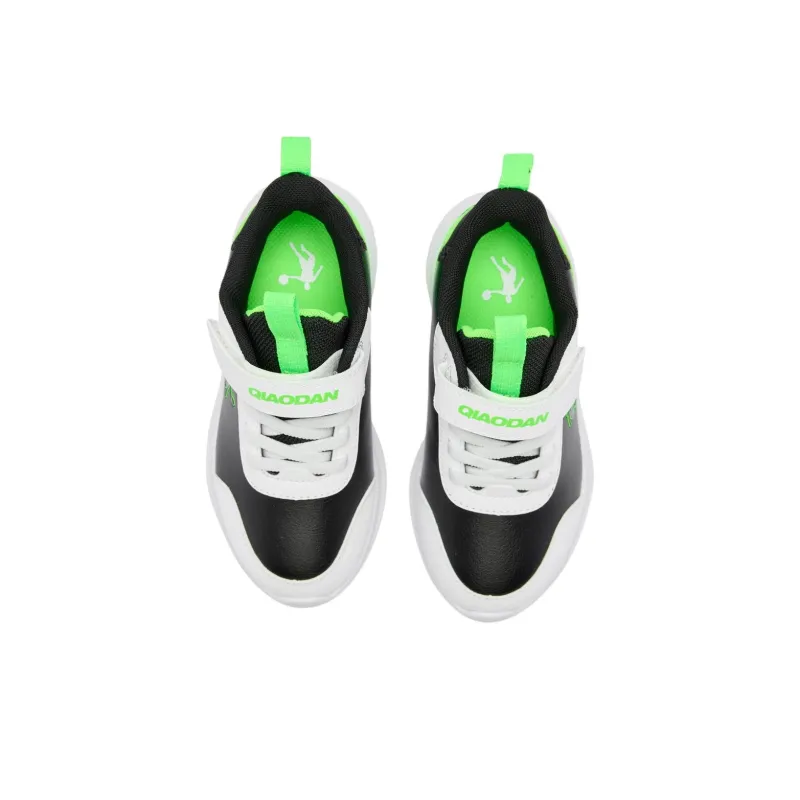 QIAODAN Anti Kick And Wear Resistant Low Top Kids' Running Shoes Black Green Children Aged 3 7 Years Old-3