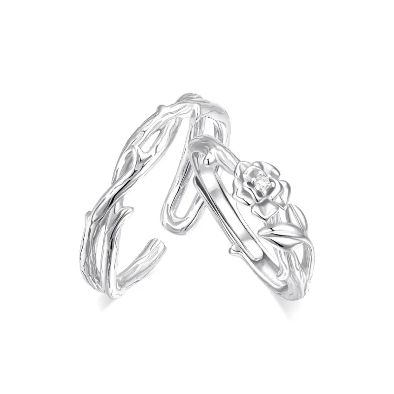 KADER Rose Story Series 999 Fine Silver Rings Unisex-0