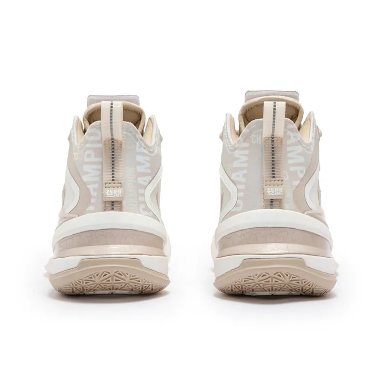 361° BIG3 5.0 Pro PE Cushioning Anti Slip And Wear Resistant Mid Top Carbon Plate Basketball Shoes Men's White Pink-3