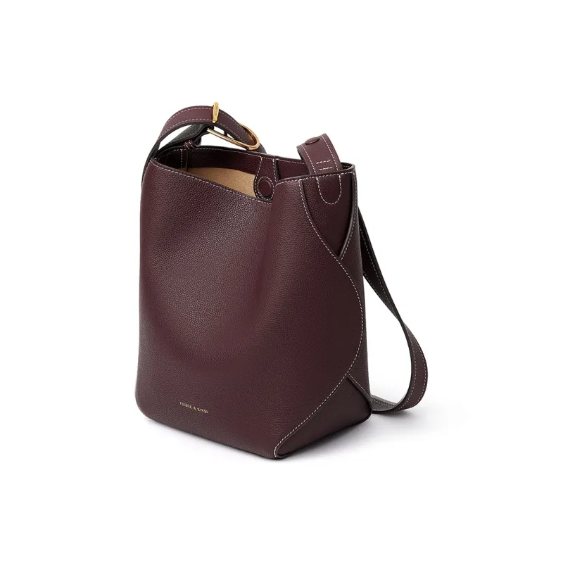 FIEDLE&SISSI Top Grain Cow Leather Bucket Bag Crossbody Bag, Shoulder Bag Women's Multicolor-10