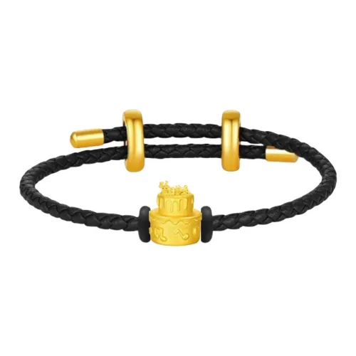 Princess Xuanjie Birthday Cake Fortune Bead Cord #Good Luck 999 Solid Gold Fixed Price Gold Bracelet Unisex