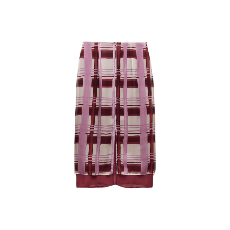 ZARA ZW Series Casual Long Skirt Women's Pink-1