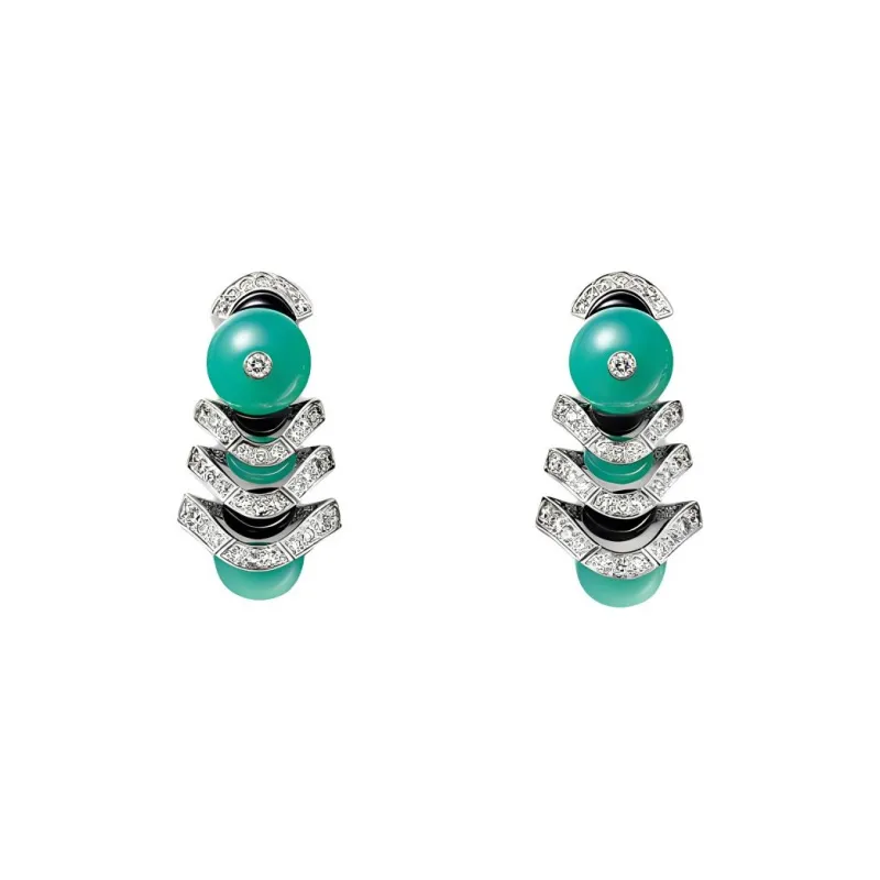 CARTIER Onyx Earrings Women's Green-1