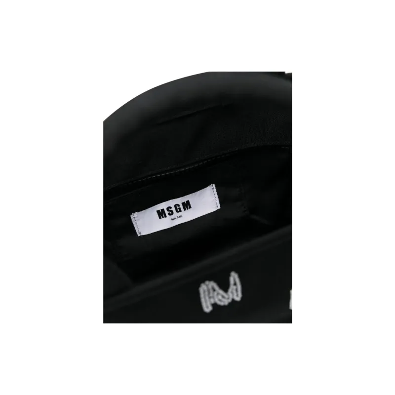 MSGM Crystal embellished Logo Tote Bag-3