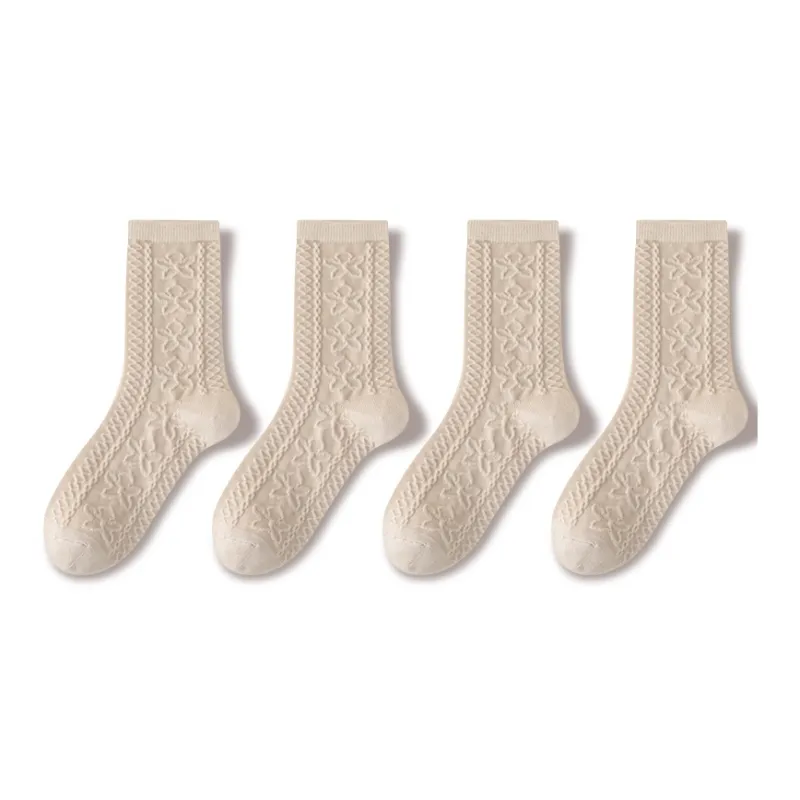 JIAZINI Mid Calf Socks Women's 4 Pack-16