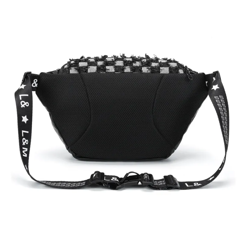 L&M Polyester Sling Bag Regular Unisex Black/Blue-3
