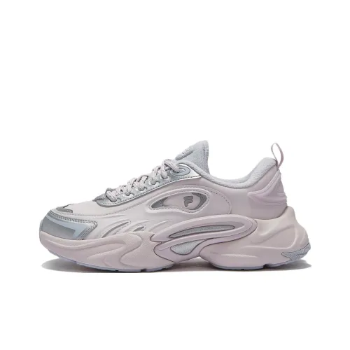 FILA FUSION Anti Slip Wear Resistant Low Top Casual Shoes Women's Light Gray Purple
