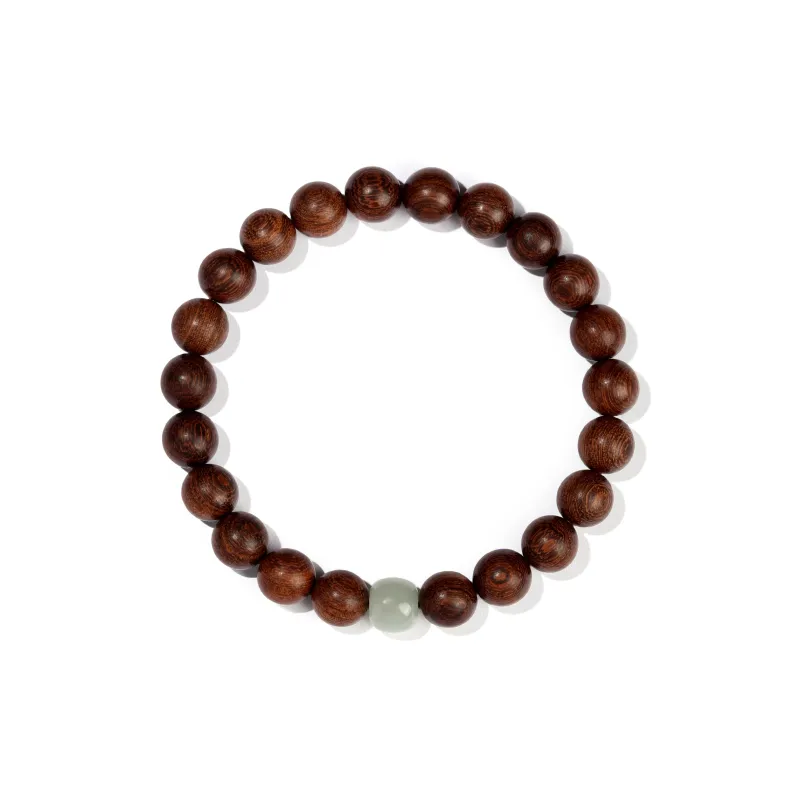 Xiang Yin Golden Sandalwood Fortune Comes Buddhist Bead Beaded Bracelet Unisex-6