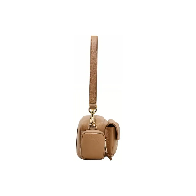 MARC JACOBS Leather Handheld Portable Crossbody Bag Shoulder Bag Unisex Camel-1