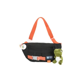 Wenpercy Nylon Sporty Style Crossbody Bag, Shoulder Bag Regular Unisex Black/Yellow