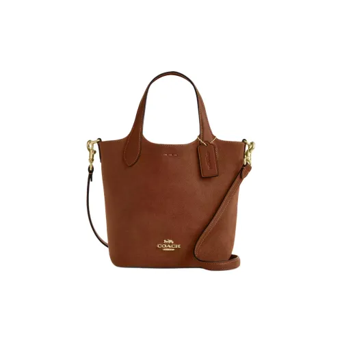 COACH Suede Shoulder Bag, Crossbody Bag, Handbag Small Size Women's Brown
