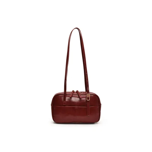 RKM PU Boston Bag Shoulder Bag Regular Women's Black/Coffee/Red/Brown