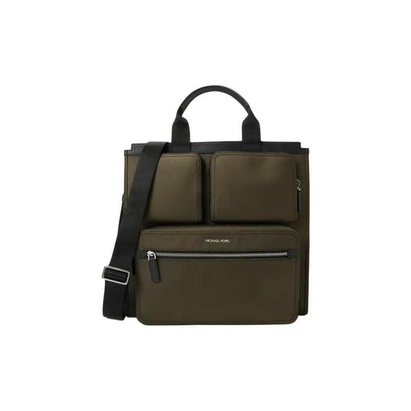 MICHAEL KORS Kent Fabric Artificial Leather Tote Bag Shopping Bag Shoulder Bag Crossbody Bag Handbag Men's Olive Green-1