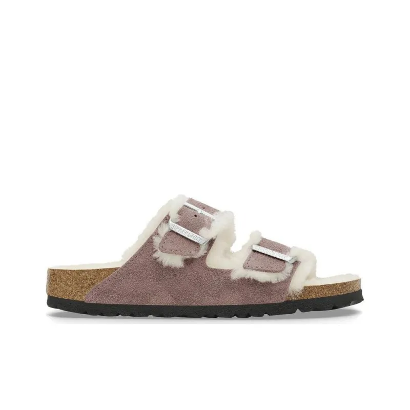Birkenstock Arizona Shearling Slip-Resistant Slide Slippers Women's Purple Regular-1