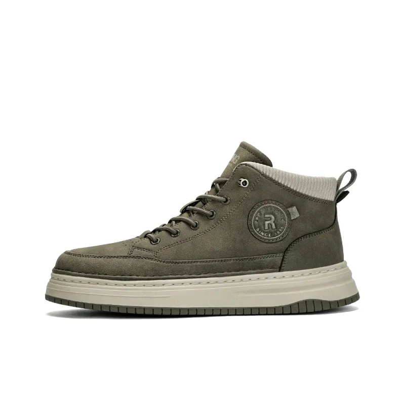 RED DRAGONFLY High Top Shoes Warm And Lightweight High Top Casual Shoes Men's Black/Khaki-9