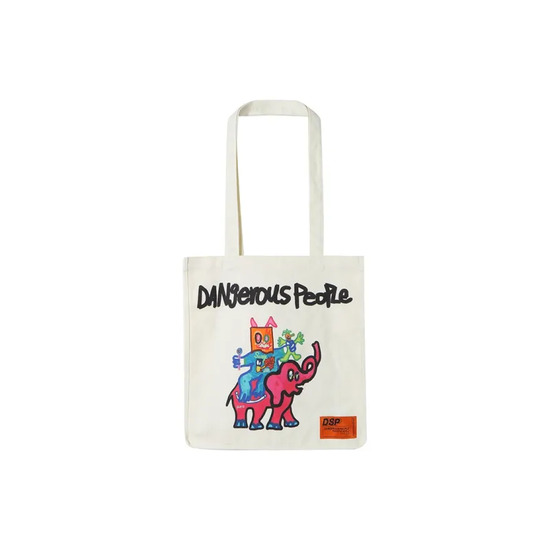 DANGEROUSPEOPLE Fabric Shoulder Bag Regular Unisex White-4