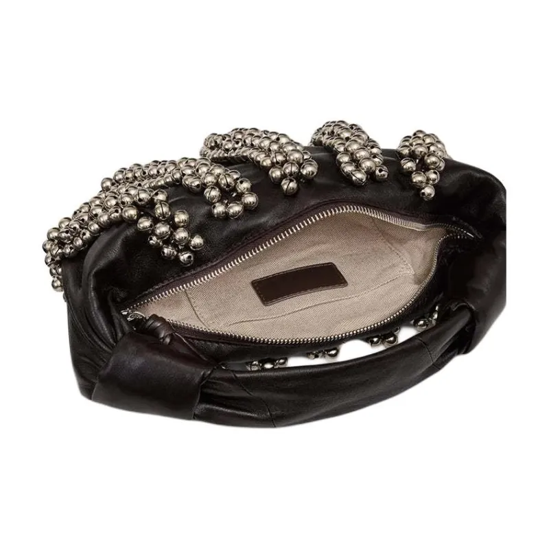Lemaire Lambskin Croissant Bag Handbag Mini Women's Black Chocolate-2