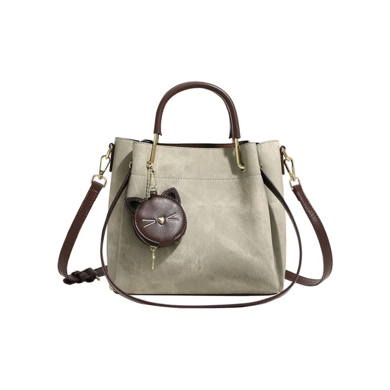 H YXIANG Microfiber Synthetic Leather Bucket Bags One Shoulder Handbags Regular Women's Ecru-0