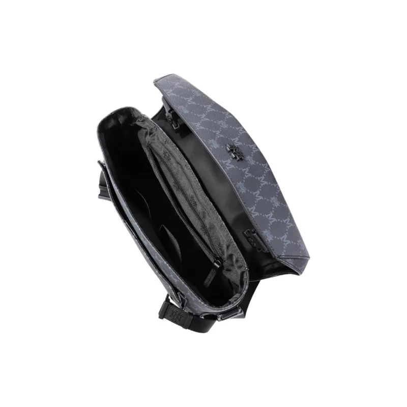 FION Mountain And Sea Journey Series Artificial Leather Crossbody Bag Men's Classic Black-7