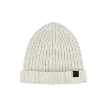 TOM FORD Logo Patch Ribbed Knit Beanie