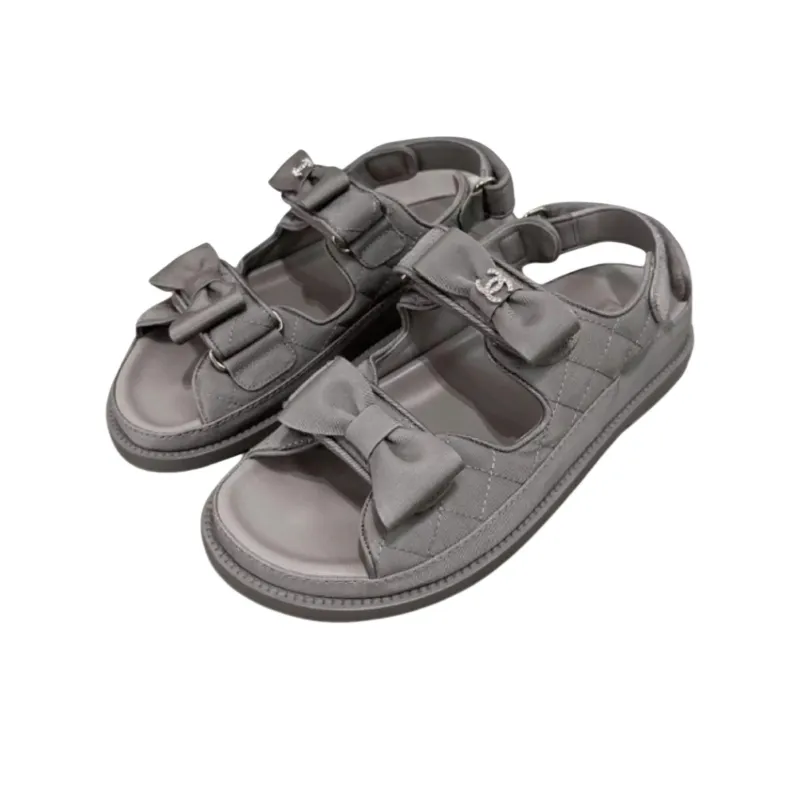 CHANEL Strap Sandals Women's Gray-2