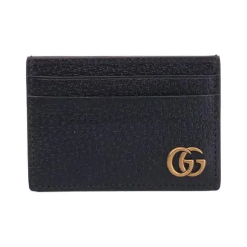 GUCCI Marmont Cow Leather Card Holder Card Holder Men's Black