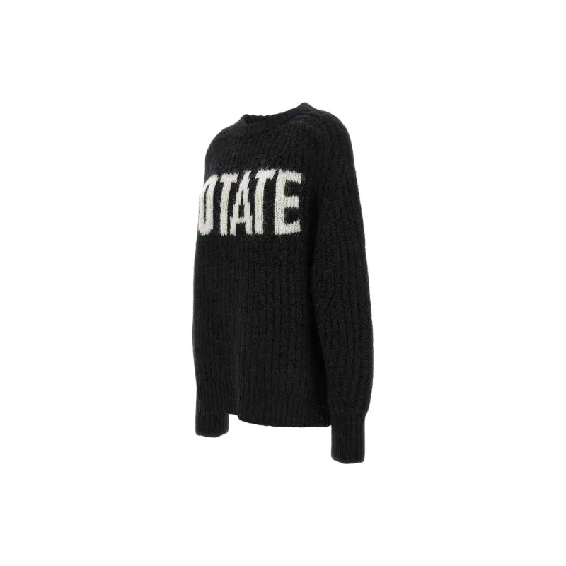 Rotate Logo-Intarsia Crewneck Jumper-2