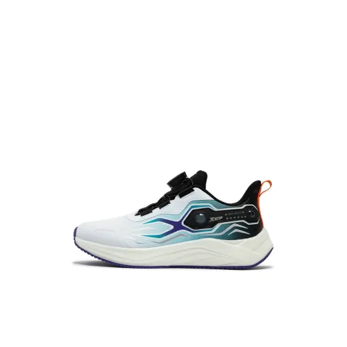 XTEP Abrasion Resistant Rebound Low Top Kids' Running Shoes White Blue Kids'